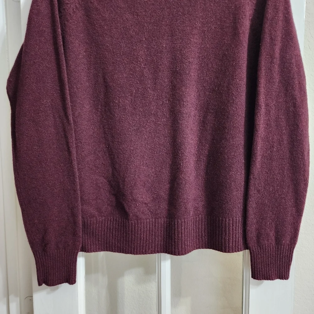 J.Crew Premium 100% Lambswool Burgundy Crewneck Sweater XL